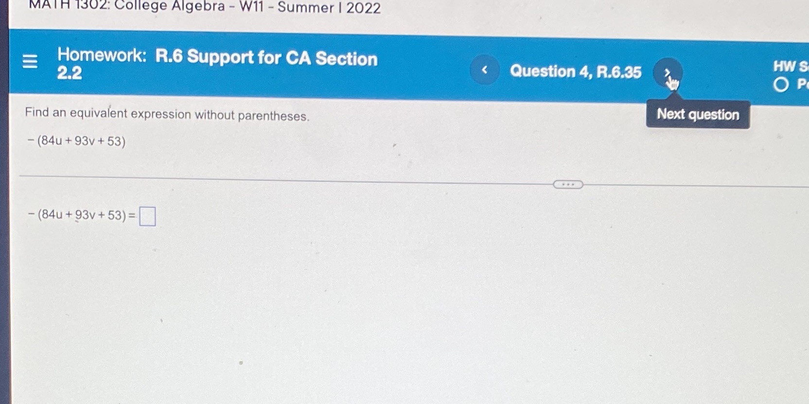 MATH 1302: College Algebra - W11 - Summer | 2022