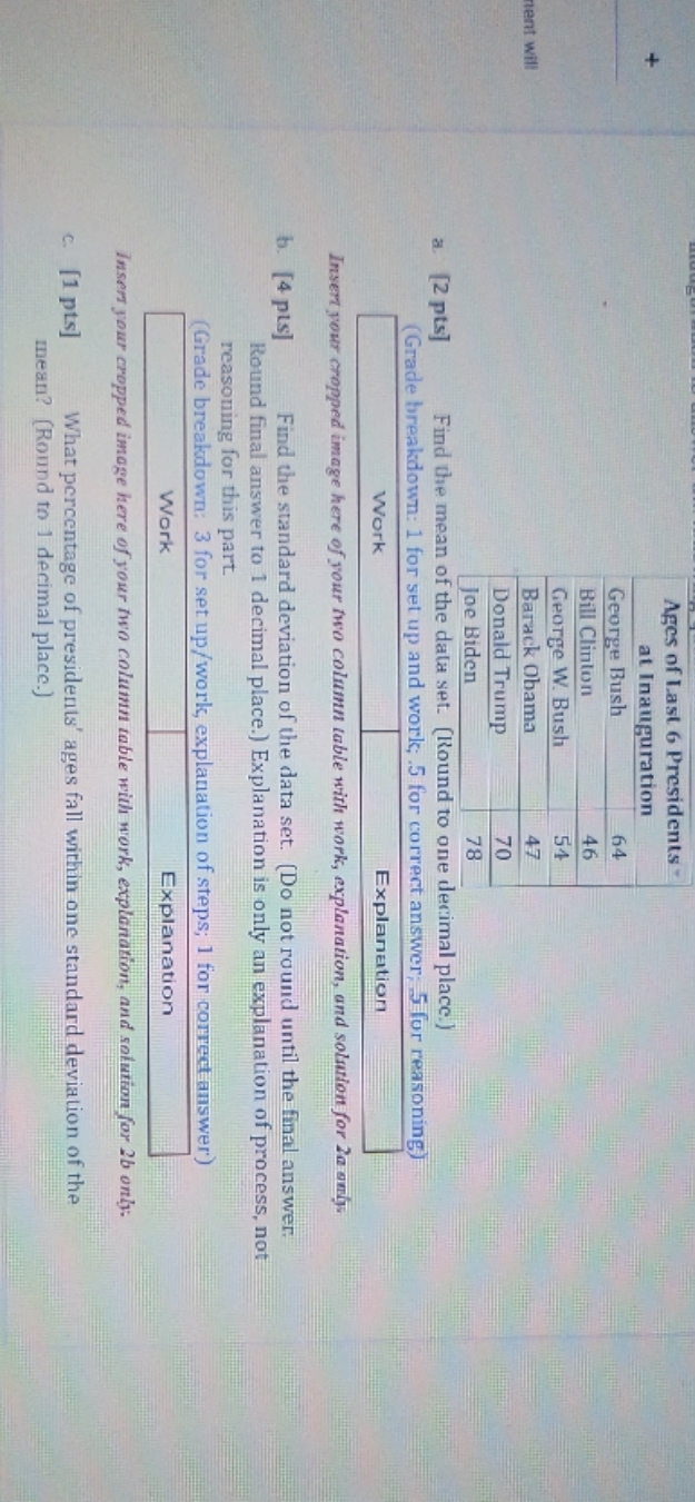 I need Help with 2b. and 2c. please Ages of Last