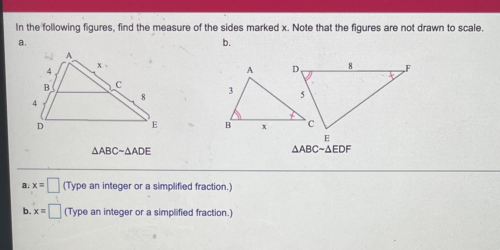In the following figures, find the measure of the
