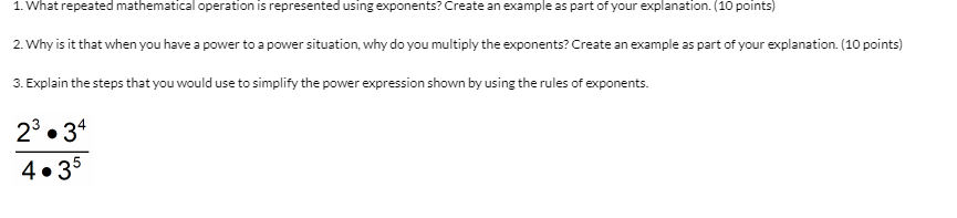 1. What repeated mathematical operation is
