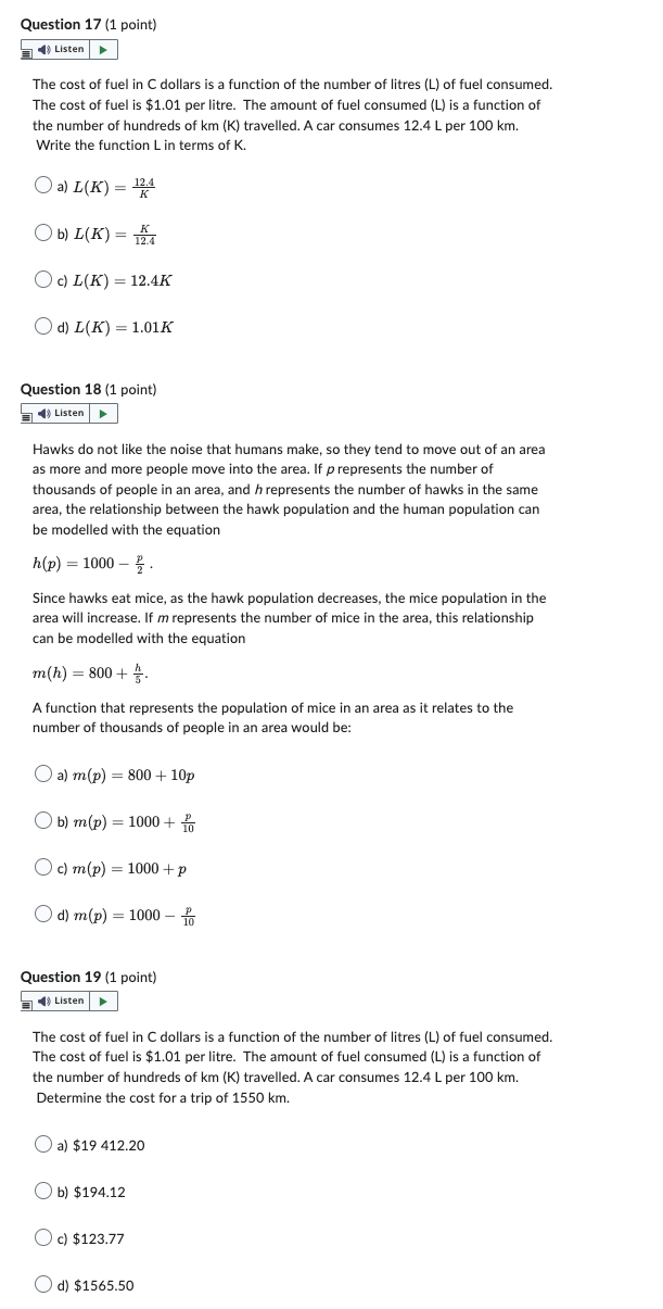 Question 15 [1 point) E '0 Listen b You make a
