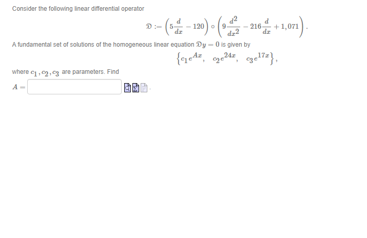 Consider the following linear differential