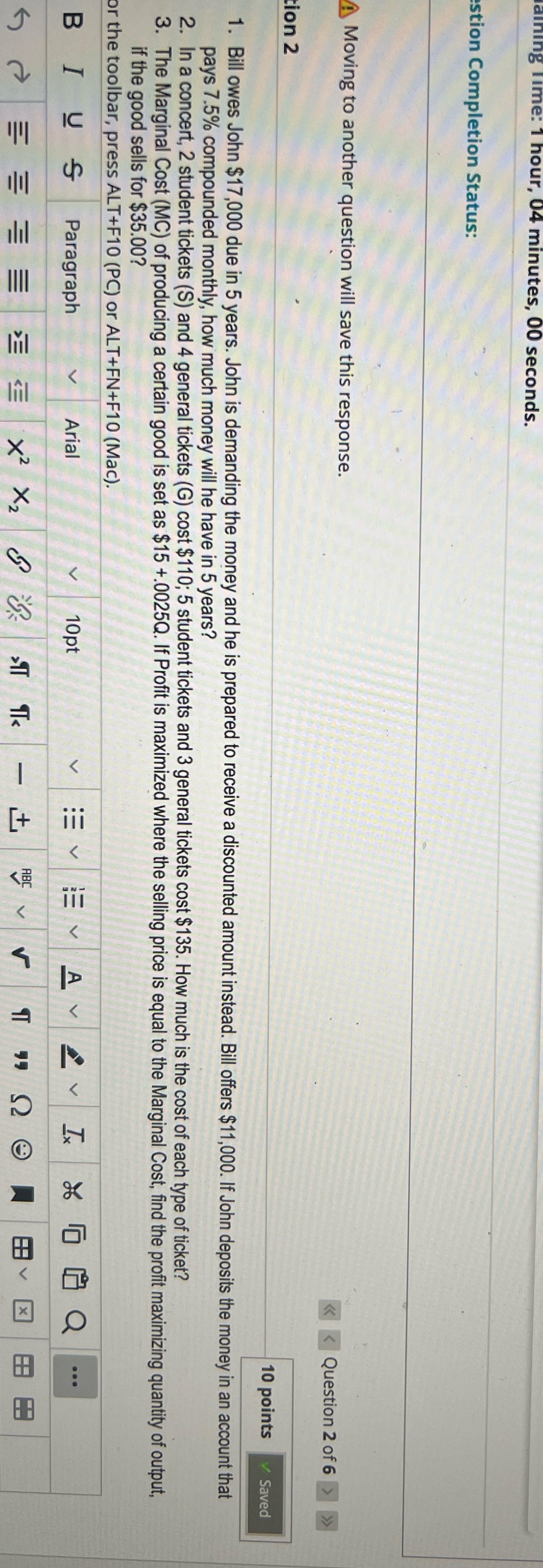 Only question 2 and 3 14 minutes, 00 seconds.