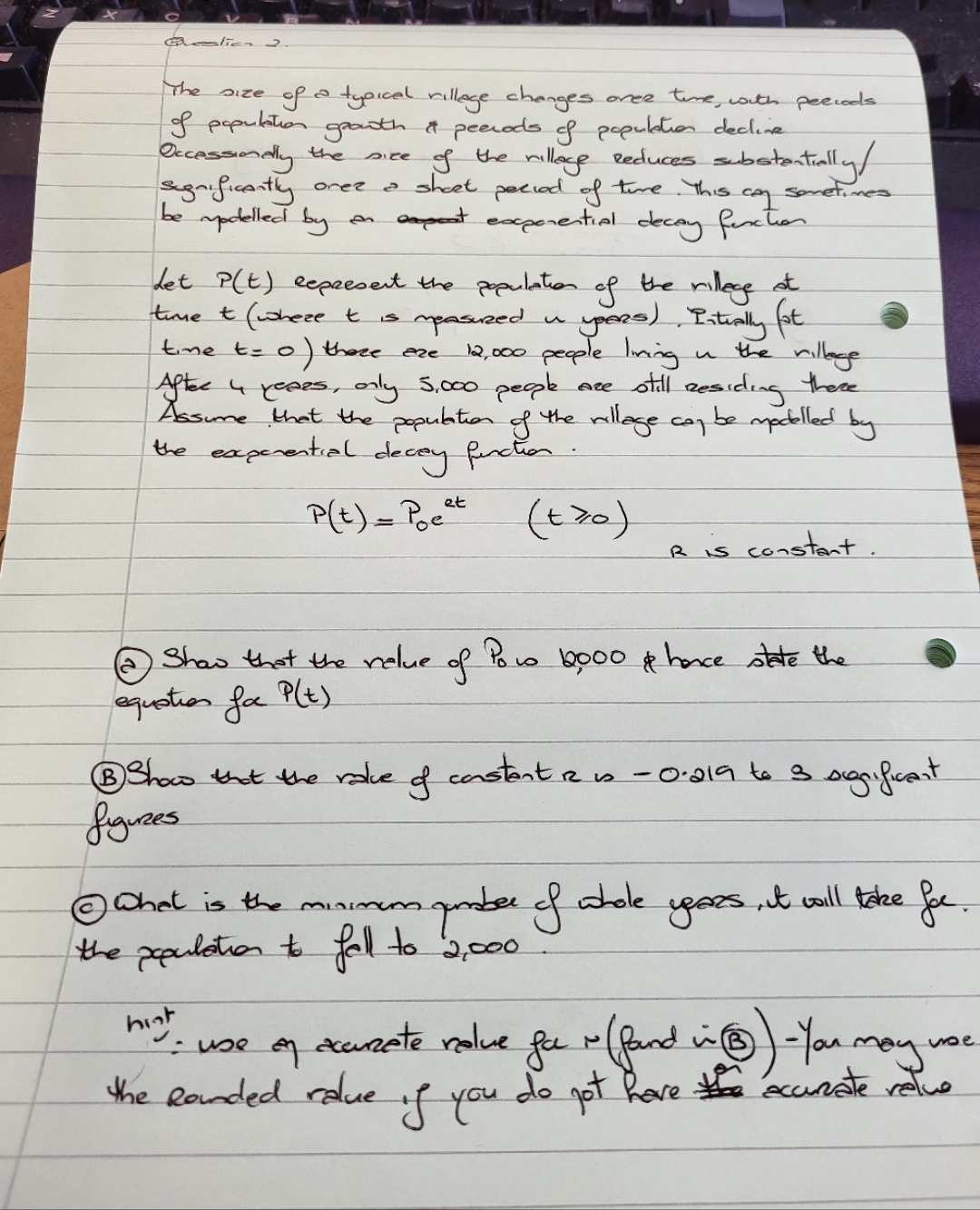 no extra detail The size of a typical village