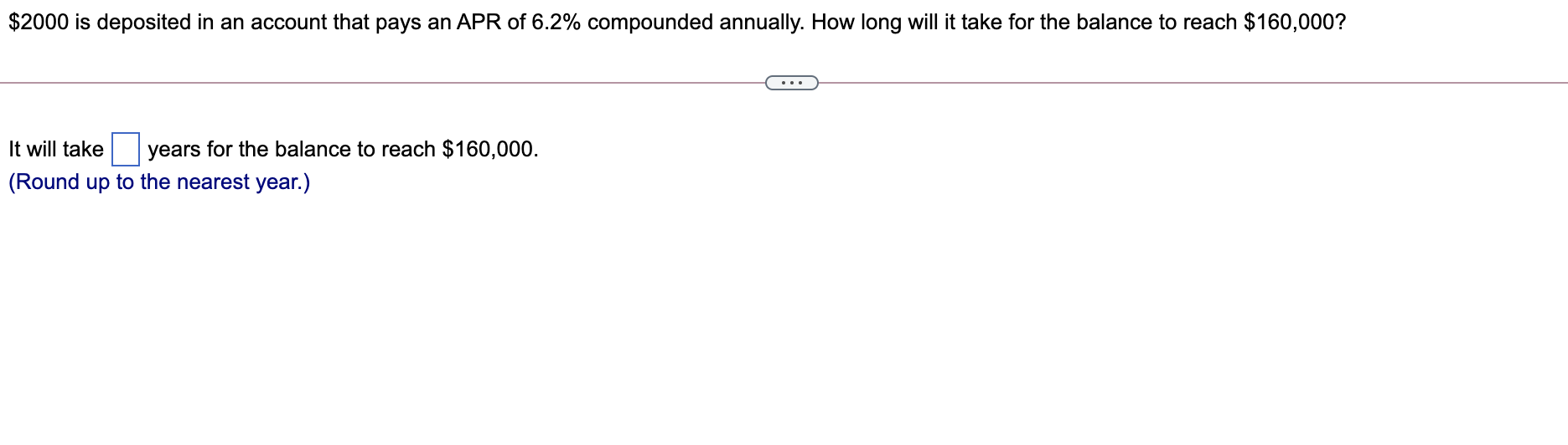 $2000 is deposited in an account that pays an APR