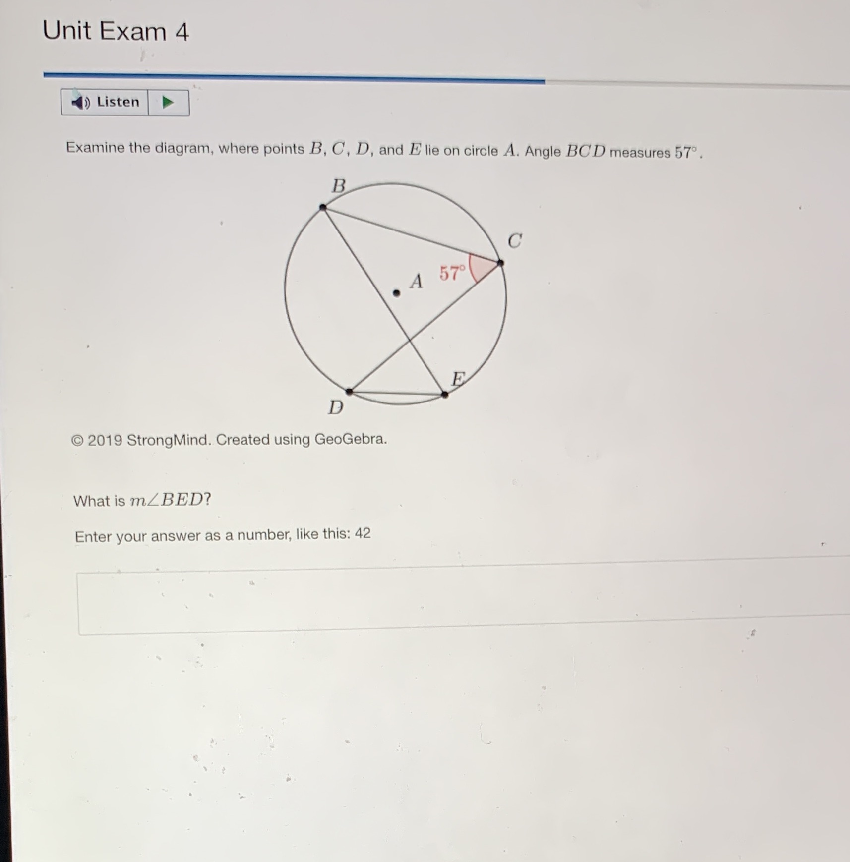 Unit Exam 4 Listen Examine the diagram, where