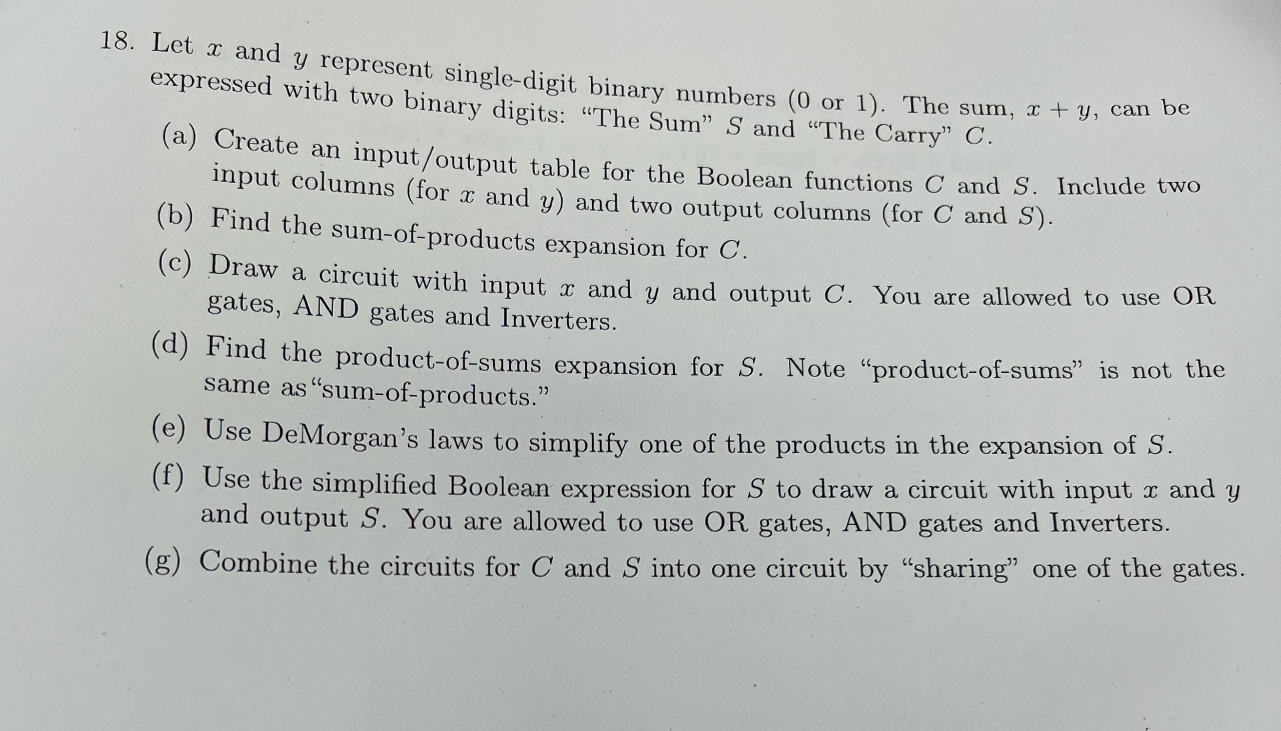 Please help 18. Let x and y represent
