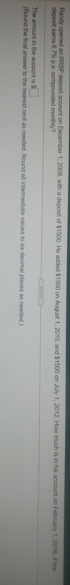 answer please Randy opened an RRSP deposit