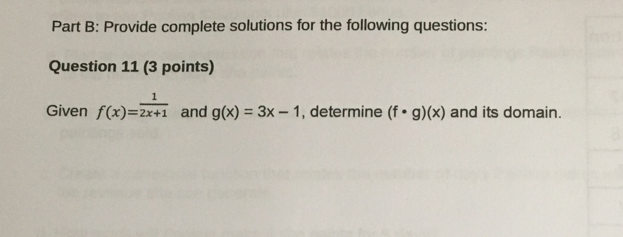 Part B: Provide complete solutions for the