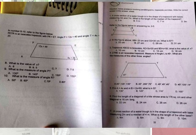 Assessment 1 A cross section of a water trough is