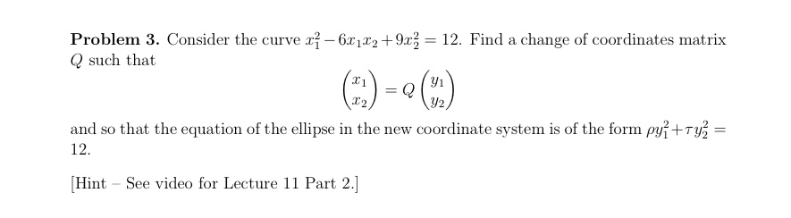 Problem 3. Consider the curve x3 -6x122 +9x; =