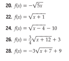 Please graph each function & state the domain and