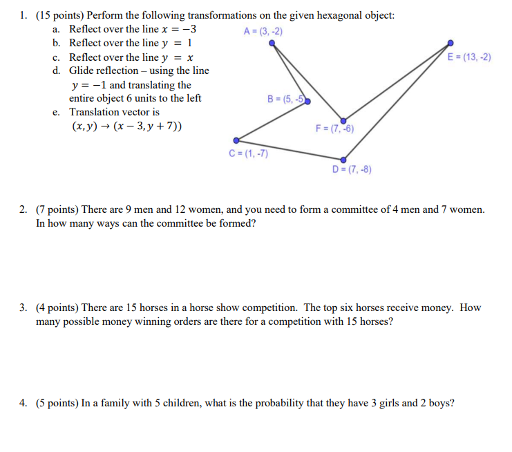 l. {15 points) Perform the following
