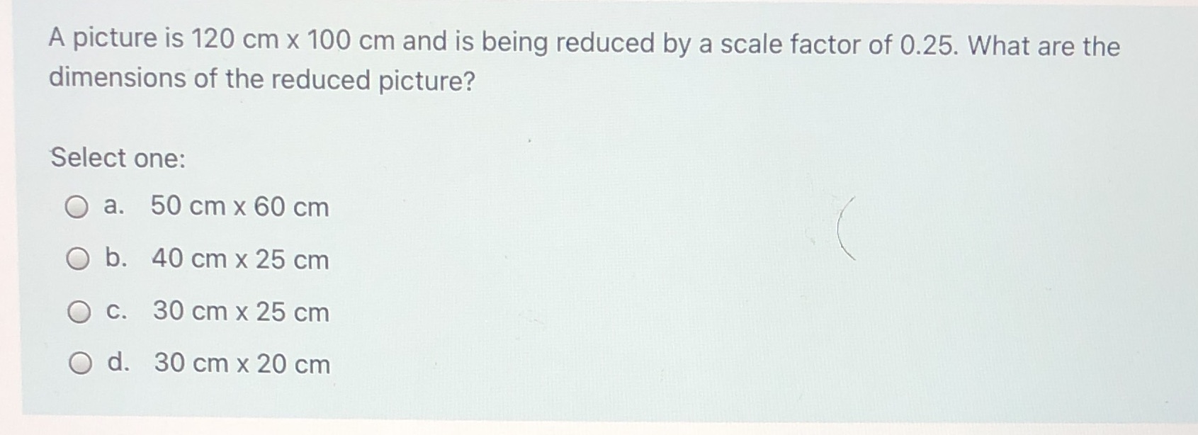 I need help with this question A picture is 120