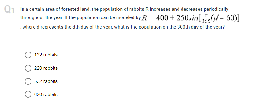 Q1 In a certain area of forested land, the