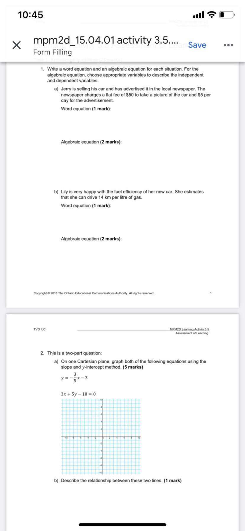10:45 X mpm2d_15.04.01 activity 3.5.... Save .. .