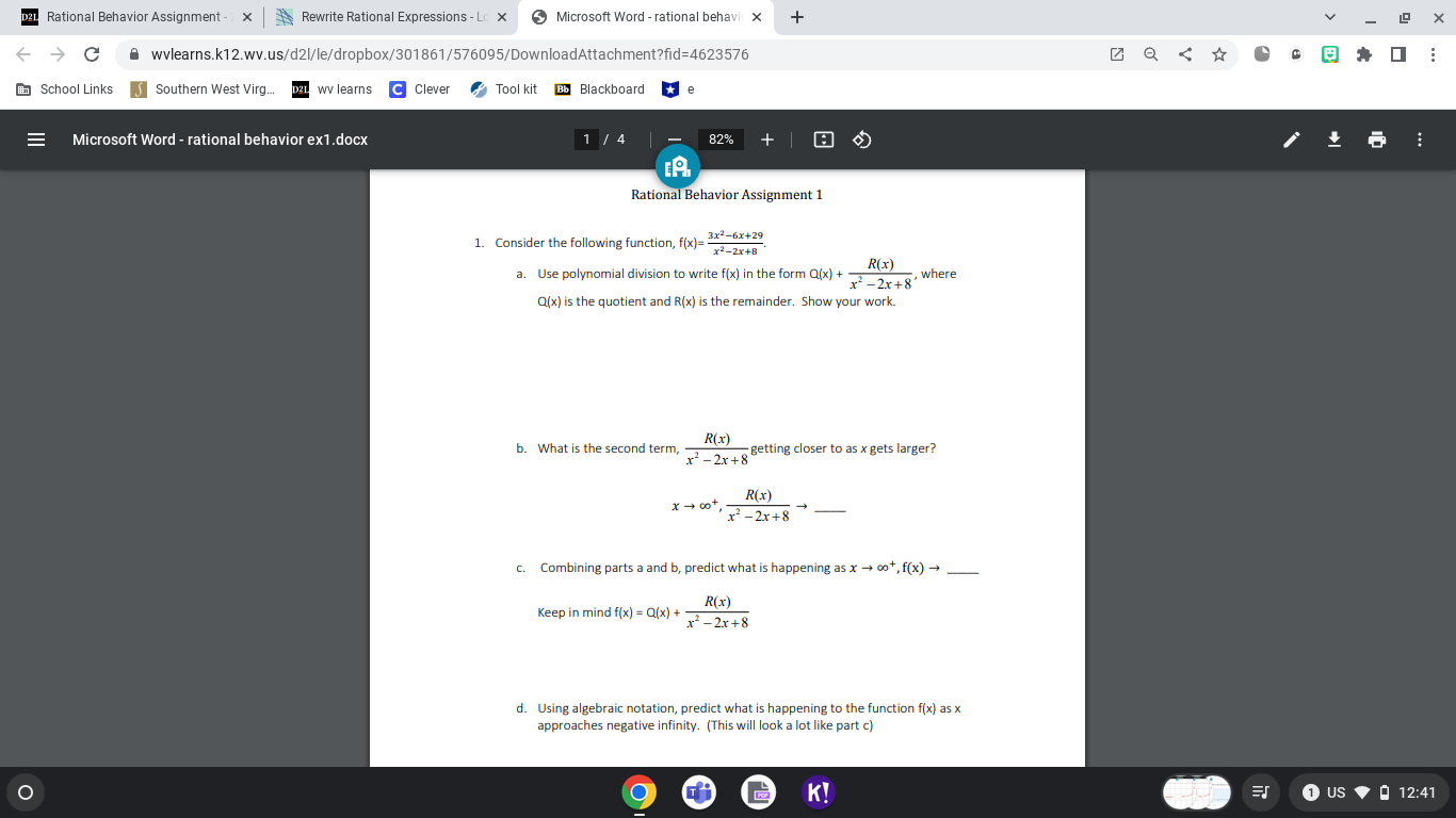 D21 Rational Behavior Assignment - x Rewrite