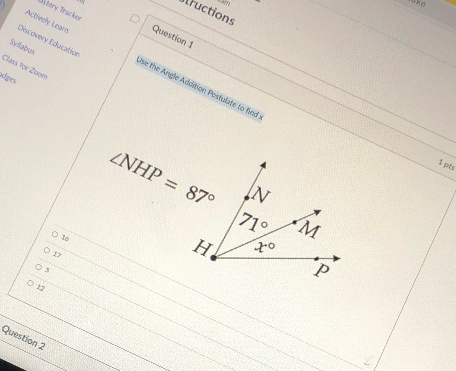ructions D Question 1 1 pts astery Tracker
