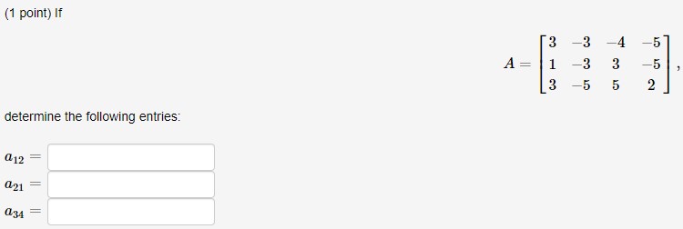 1) \f(1 point) If A and B are 7 x 6 matrices, and