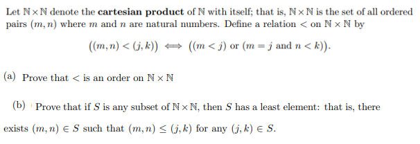 Let N x N denote the cartesian product of N with