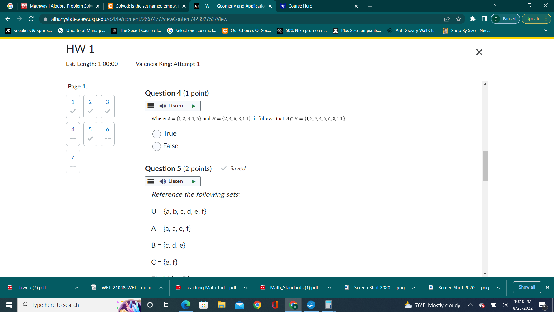G Mathway | Algebra Problem Solv X C Solved: Is