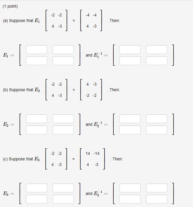 1) {1 point) Suppose that A = [42 34] = LDU