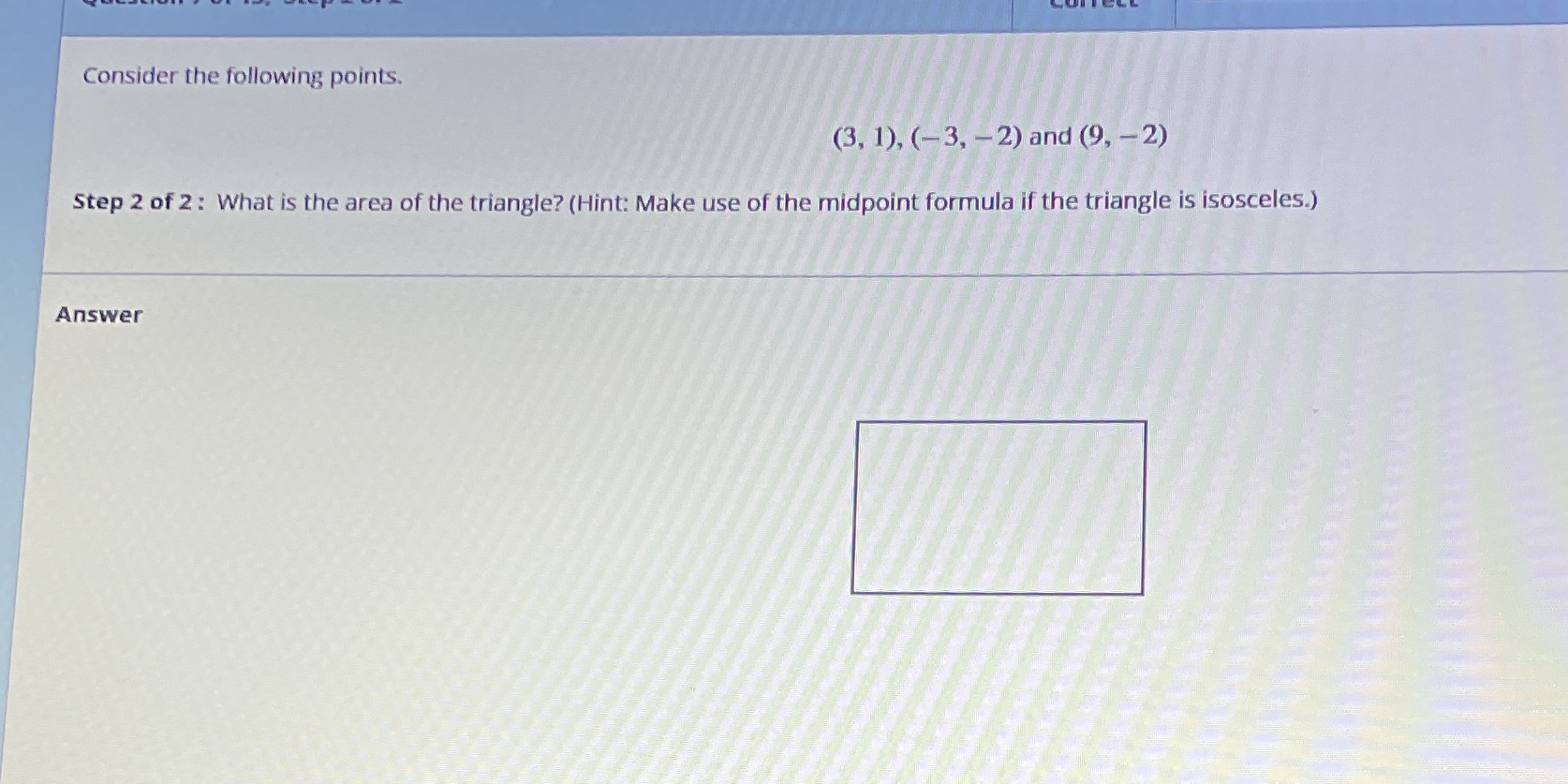 Consider the following points. (3, 1), (-3, -2)
