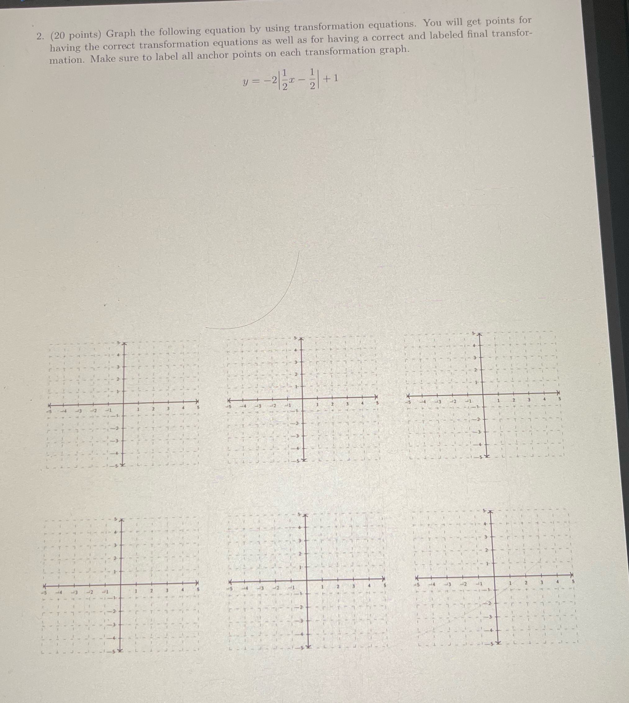 (20 points) Graph the following equation by using