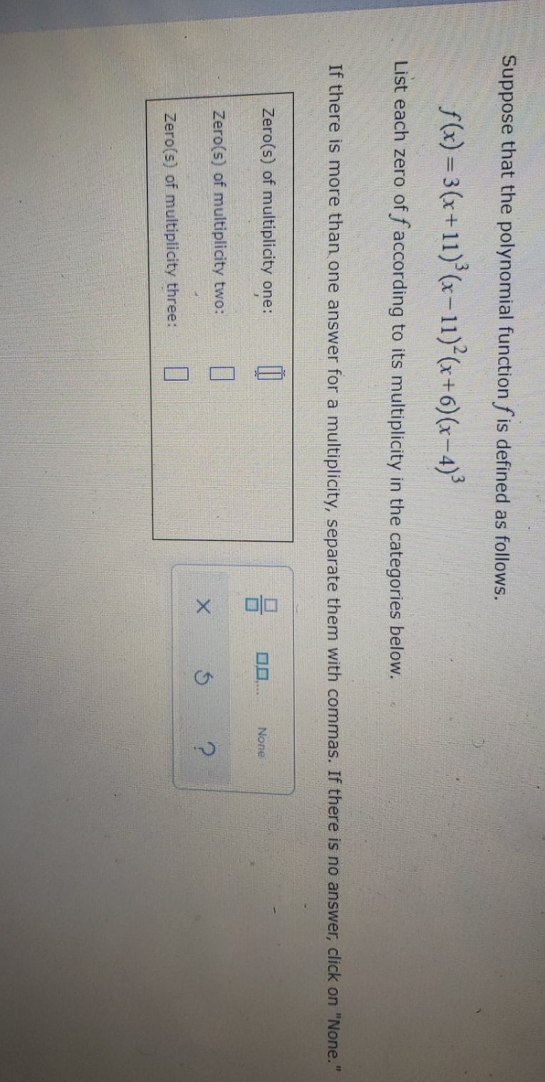 please help Suppose that the polynomial function