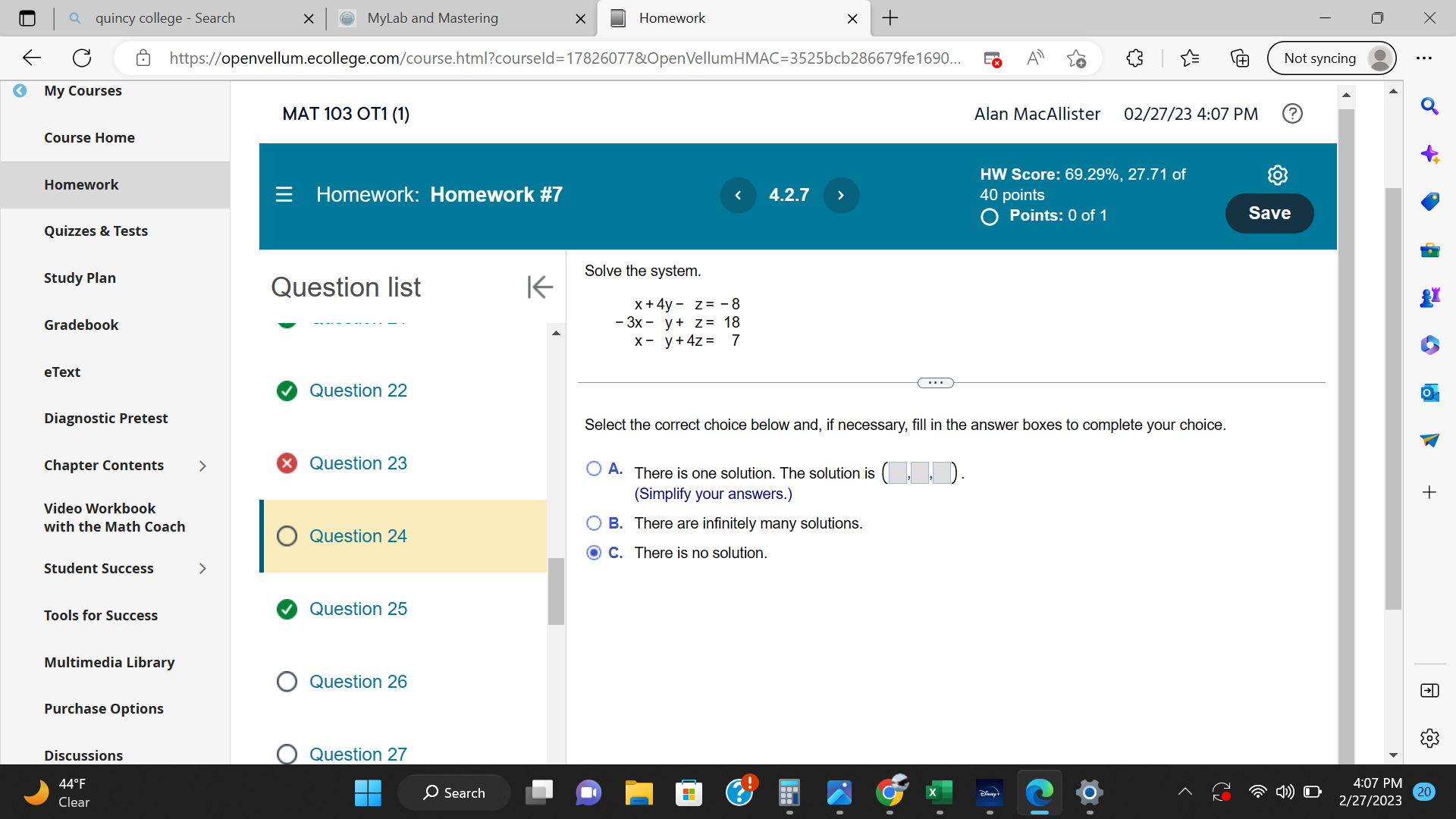 D Q quincy college - Search x MyLab and Mastering