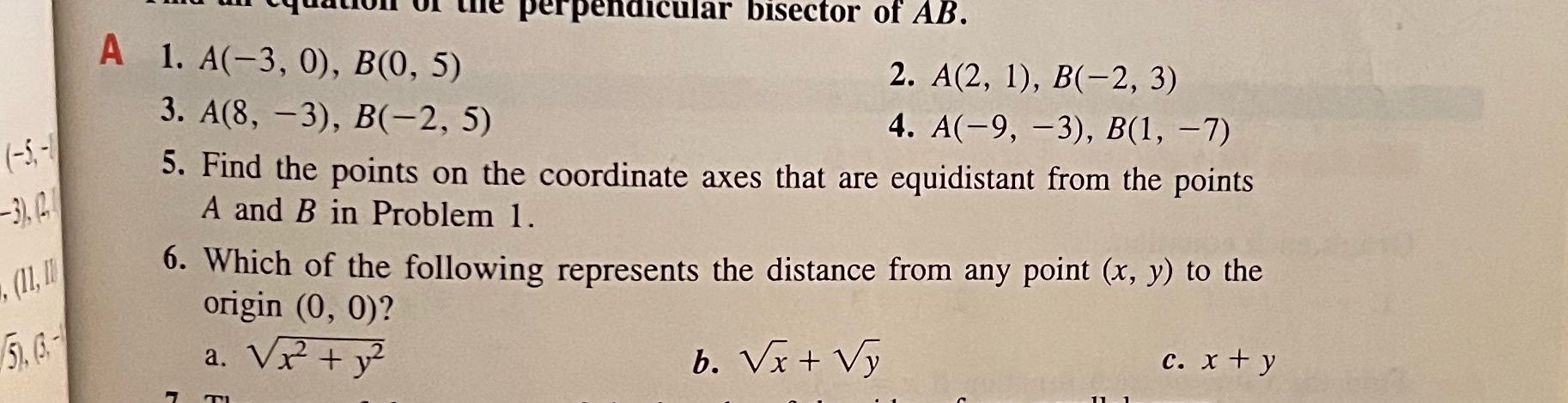 2,4,6 the perpendicular bisector of AB. A 1.