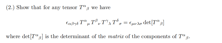 (2.) Show that for any tensor To's we have
