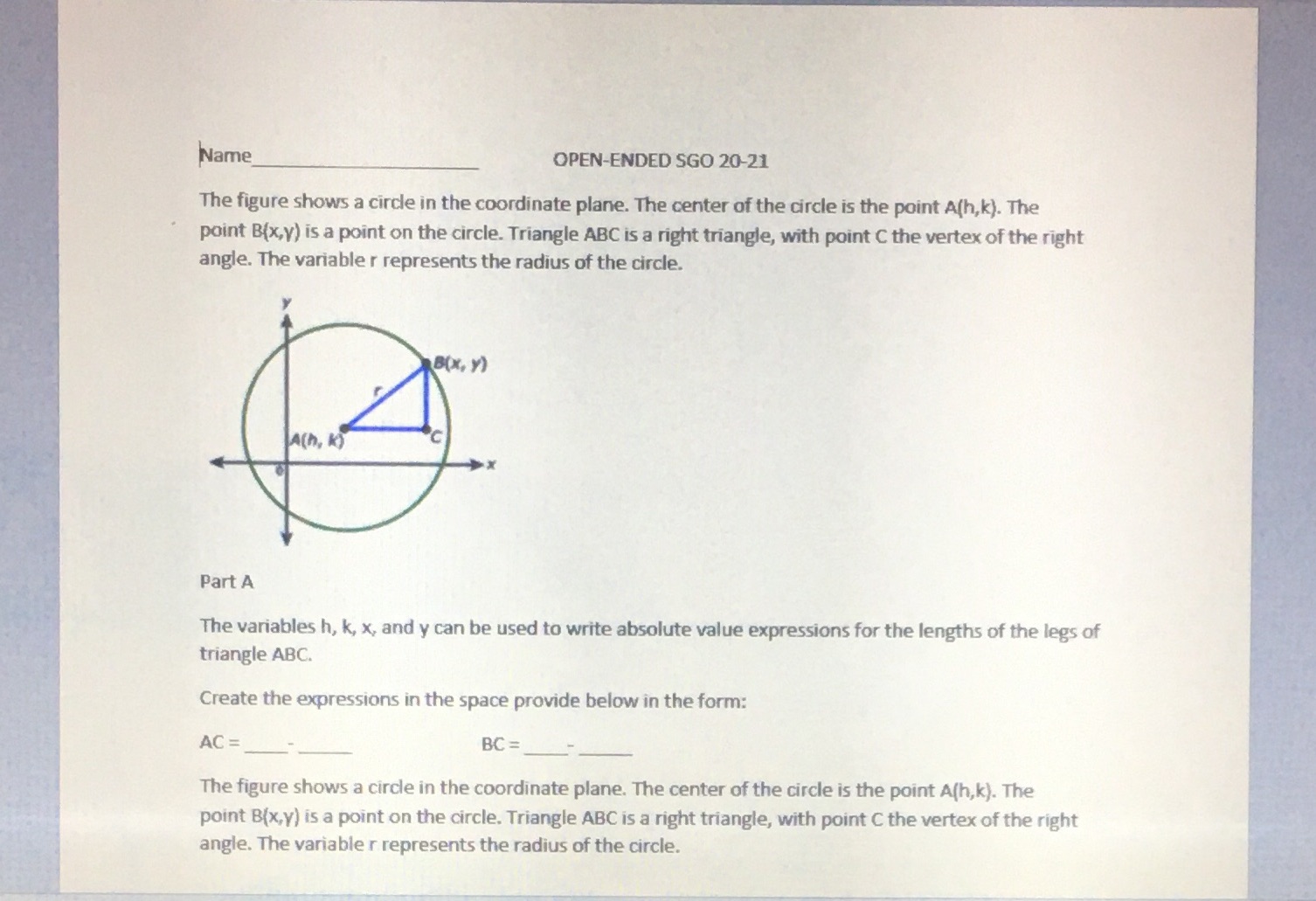 Name OPEN-ENDED SGO 20-21 The figure shows a