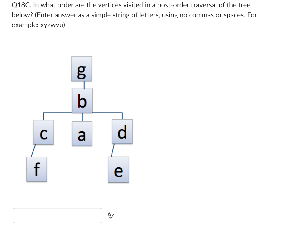 Q16. Consider the graph with the following