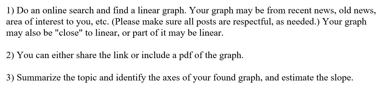 1) Do an online search and nd a linear graph.
