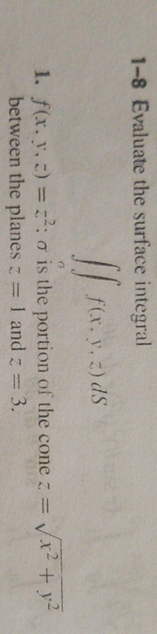 How the surface integral will be calculated ? 1-8