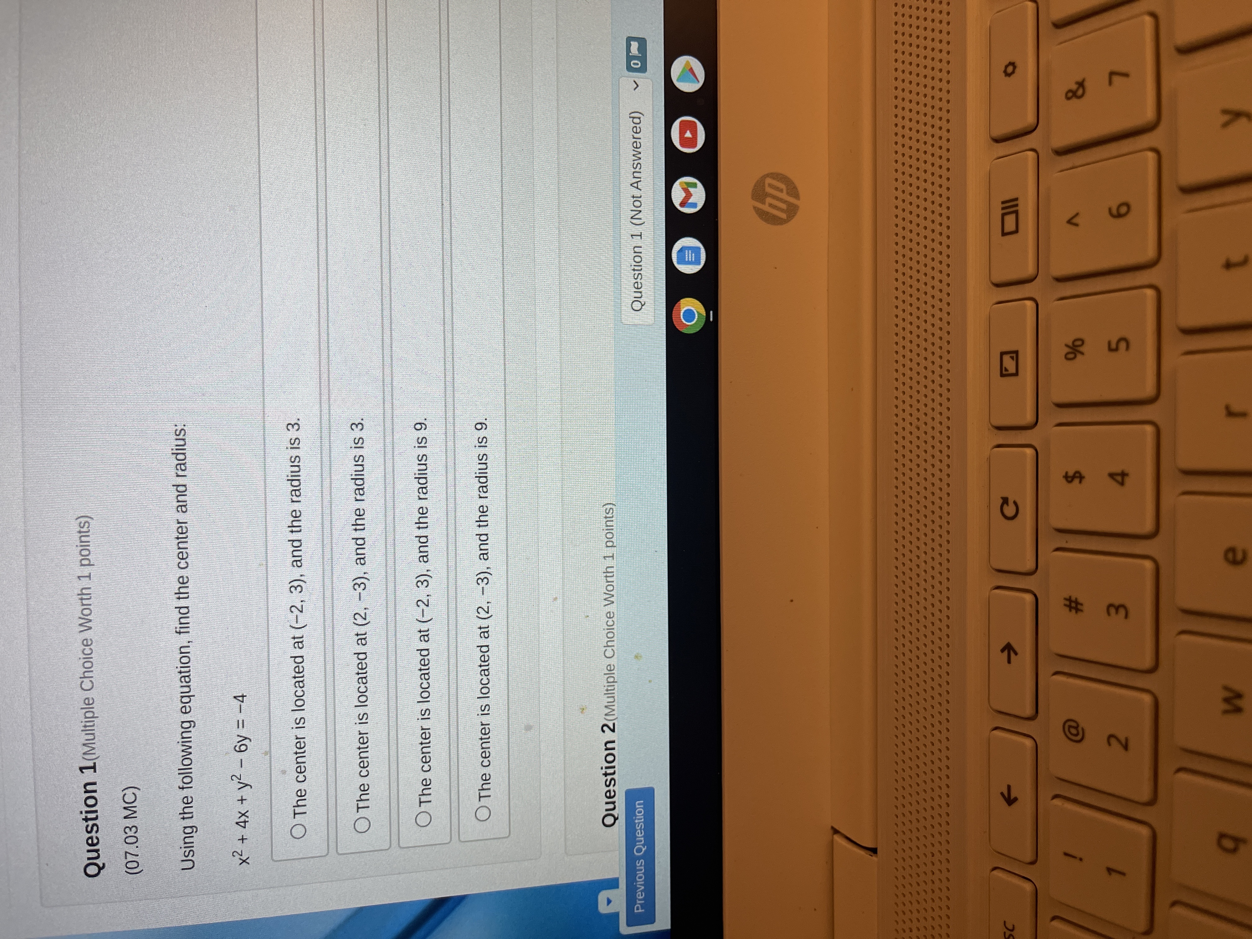 Question 1(Multiple Choice Worth 1 points) (07.03