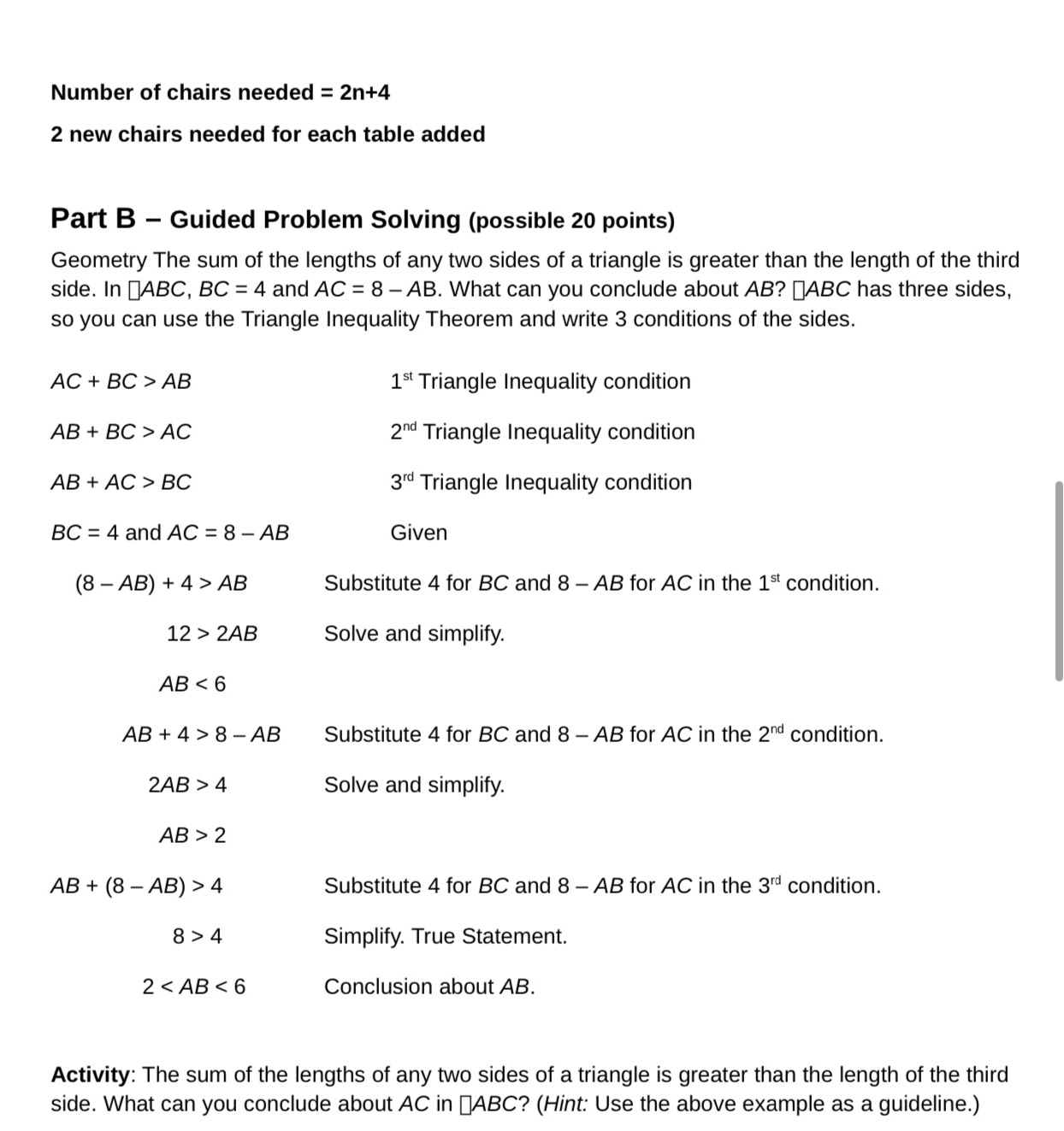 There are three inequality questions that I am