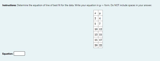 Instructions: Determine the equation of line of