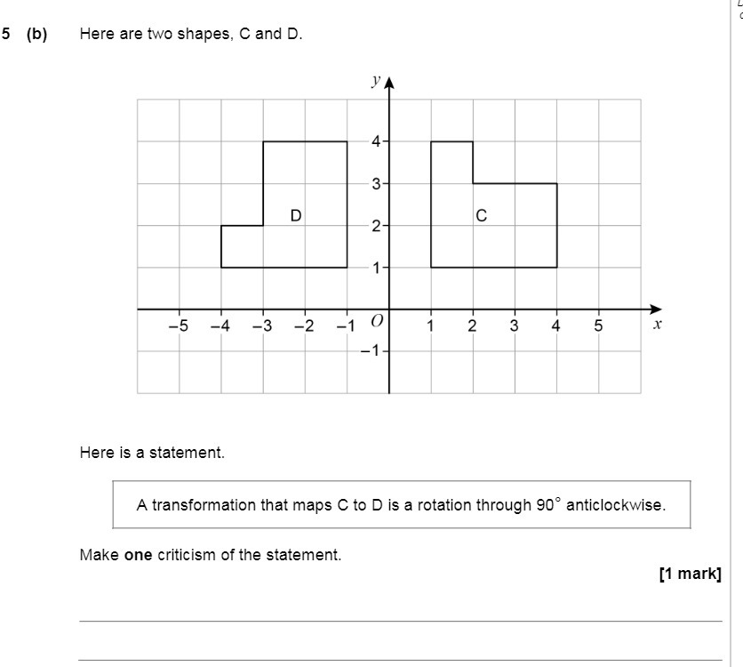 5 {b} Here are two shapes, 0 and D. Here is a