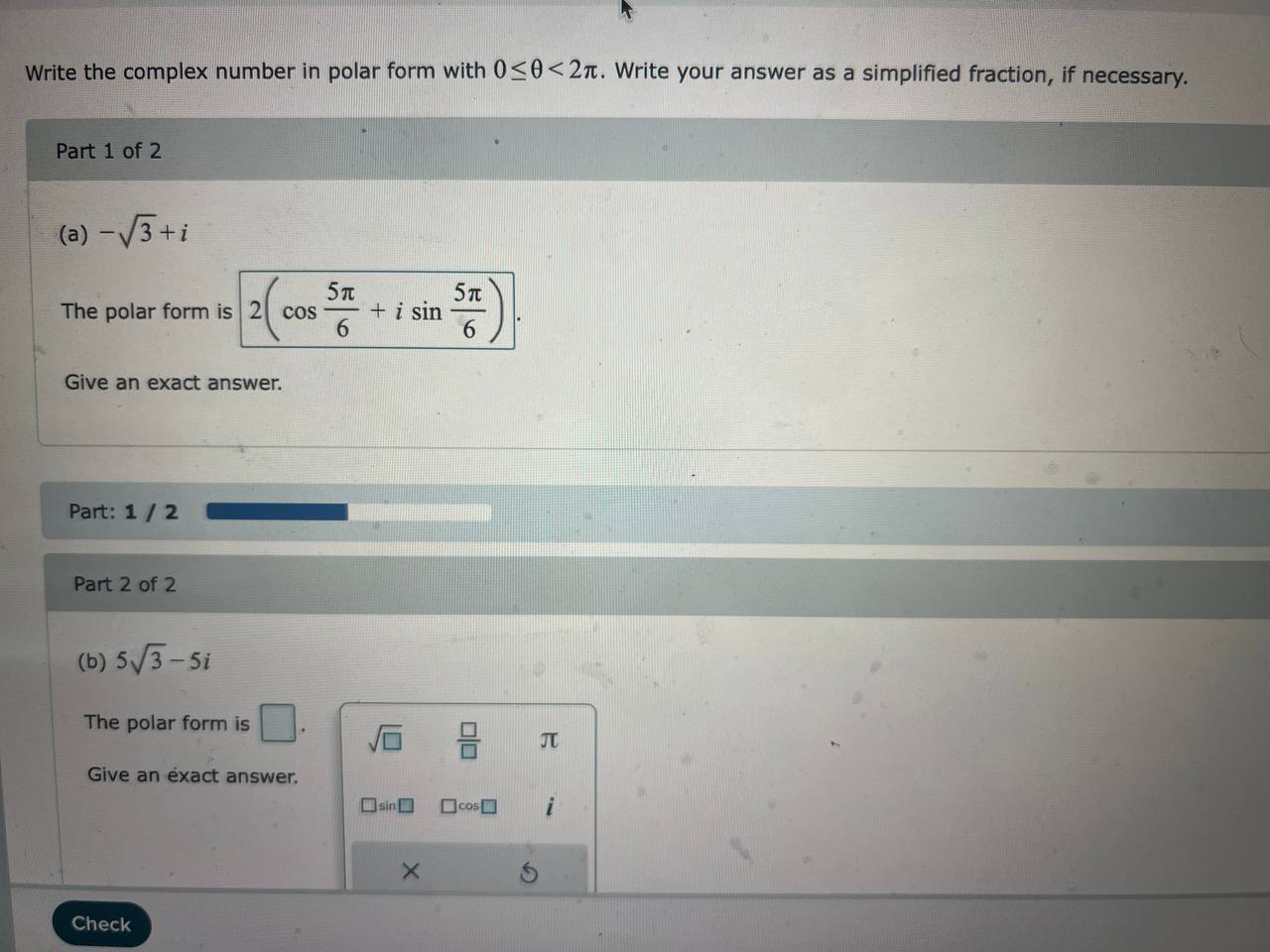 for the first two only solve for b, Write the