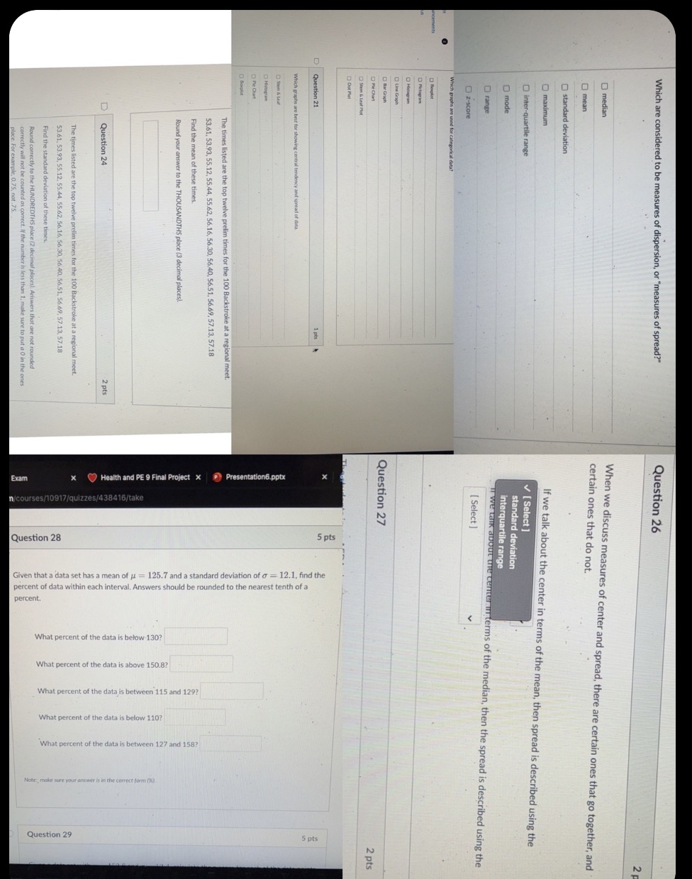 Which are considered to be measures of