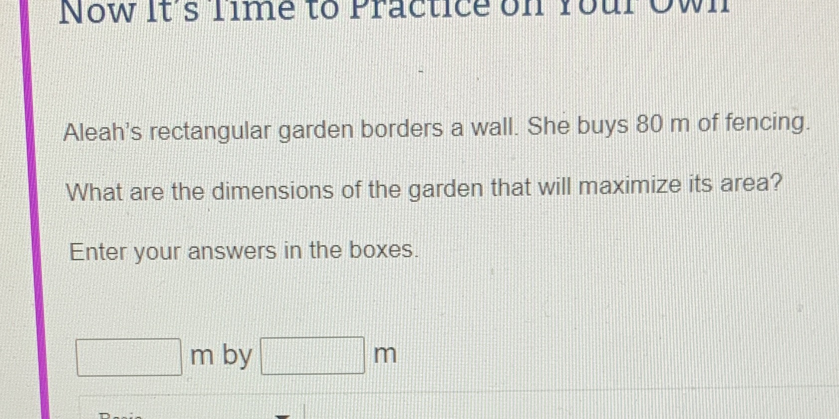 Now It's Time to Practice Off roul OWIl