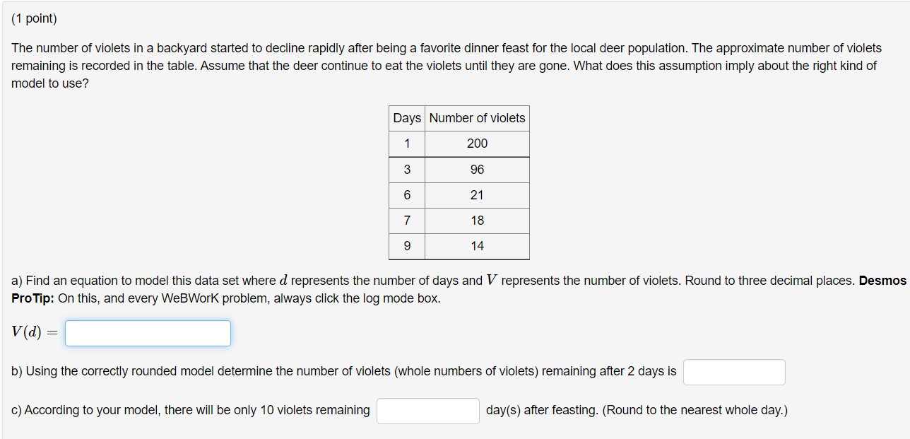 (1 point) In Teaneck, the fruit fly population in