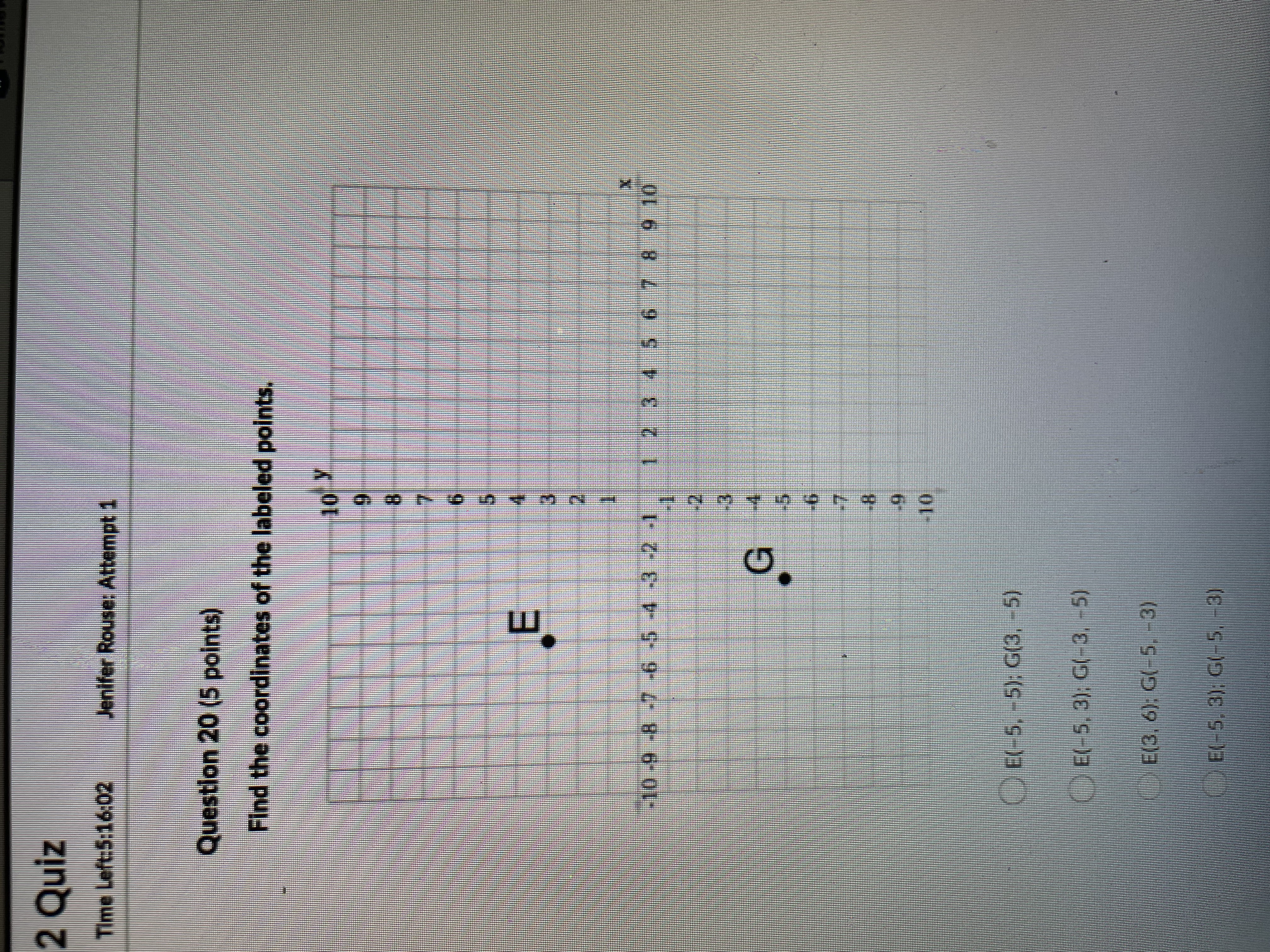 2 Quiz Time Left:5:16:02 Jenifer Rouse: Attempt 1
