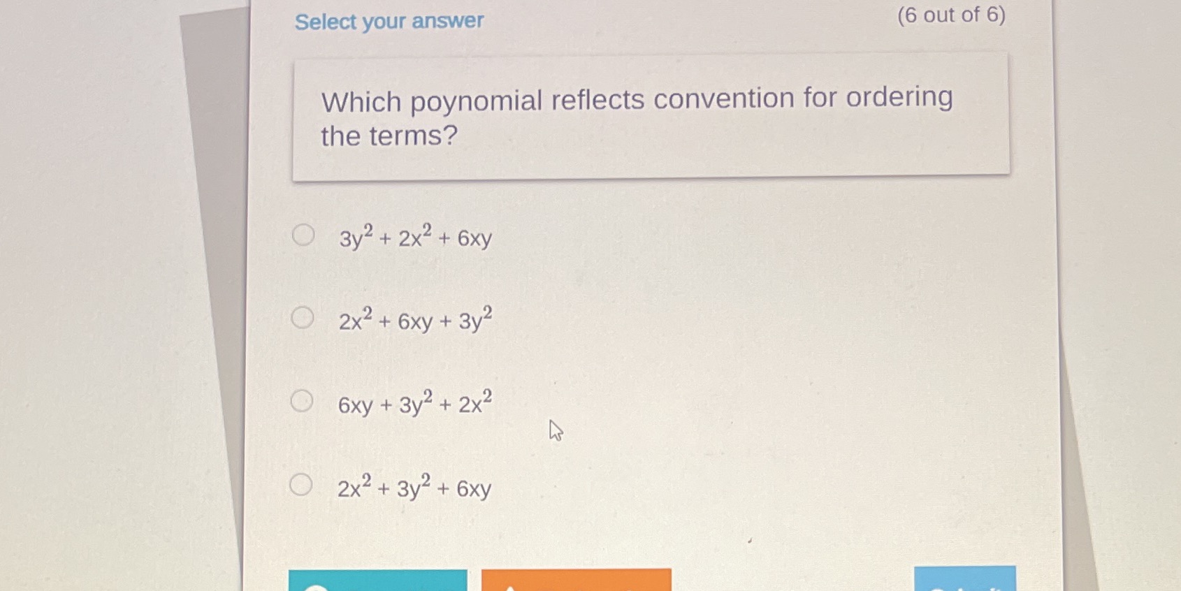 I believe the answer is 6xy +3y^2+2x^2 Am I