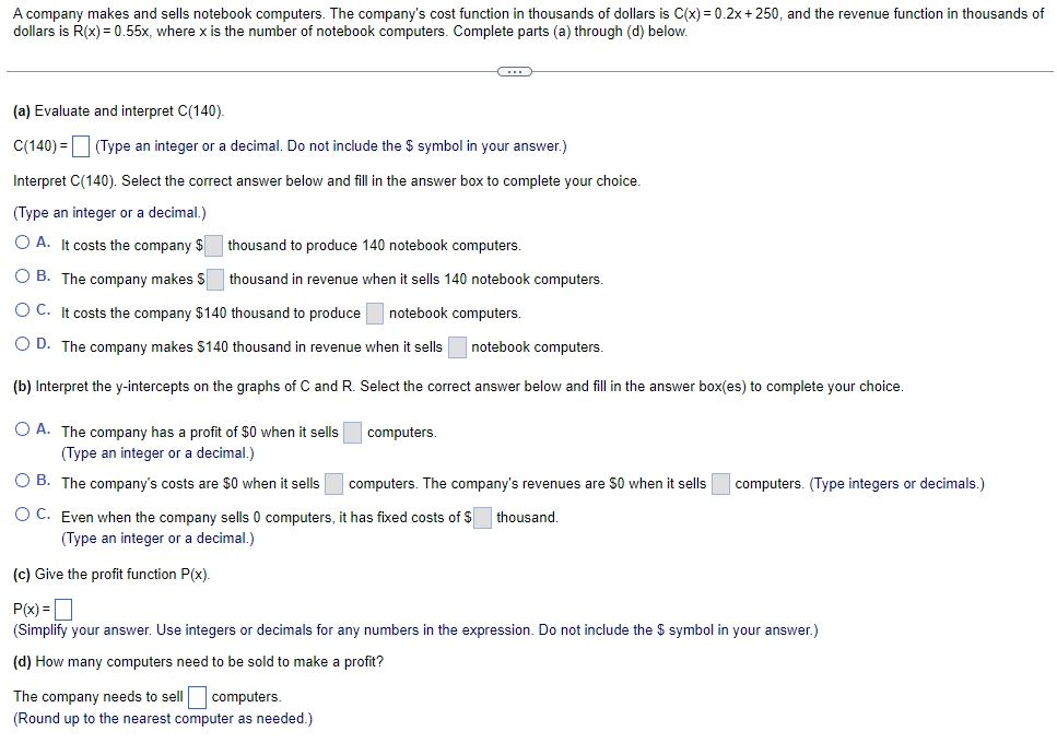 A company makes and sells notebook computers. The
