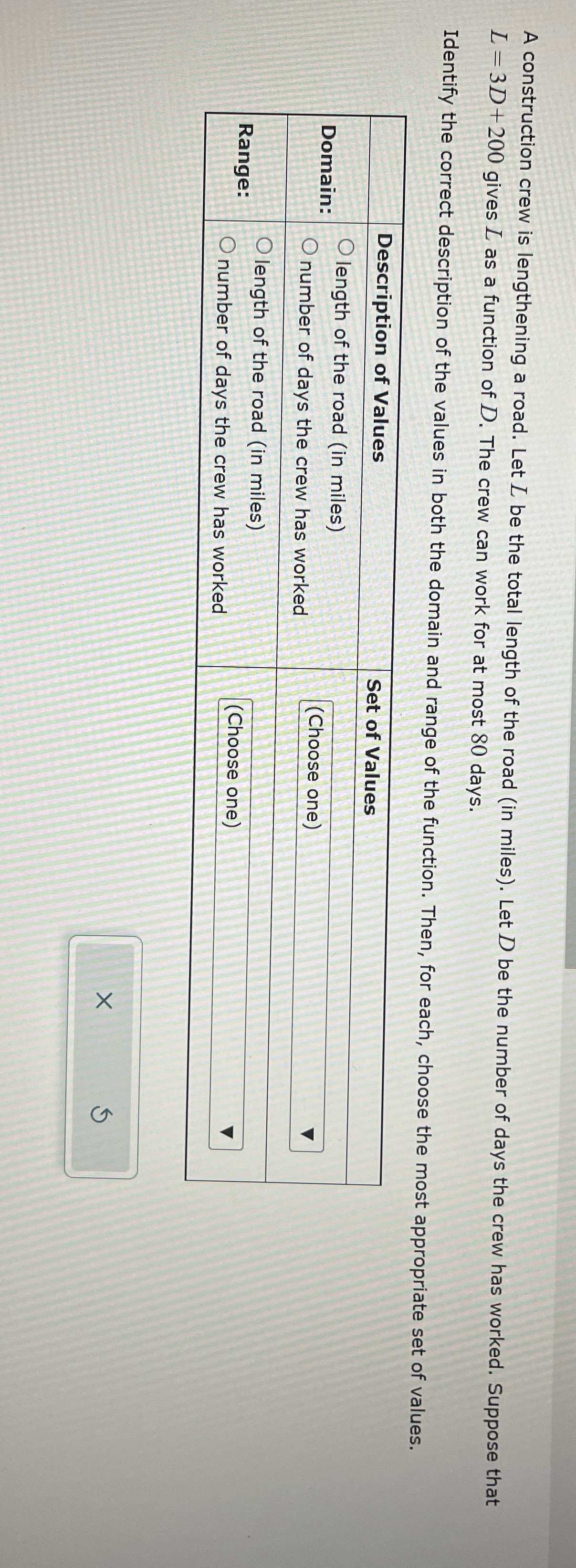 A construction crew is lengthening a road. Let L