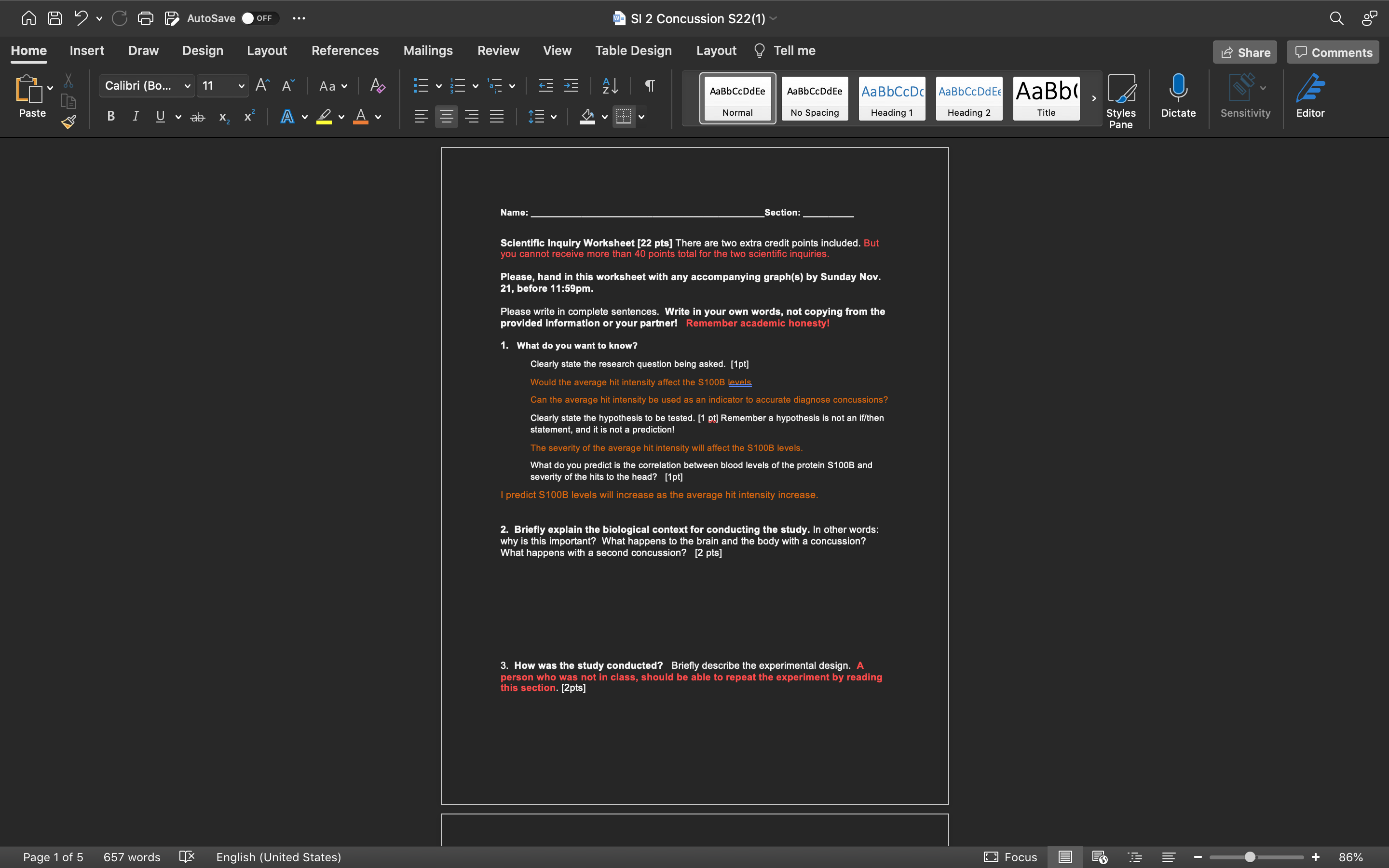 A A ? C E AutoSave OFF ... SI 2 Concussion S22(1)