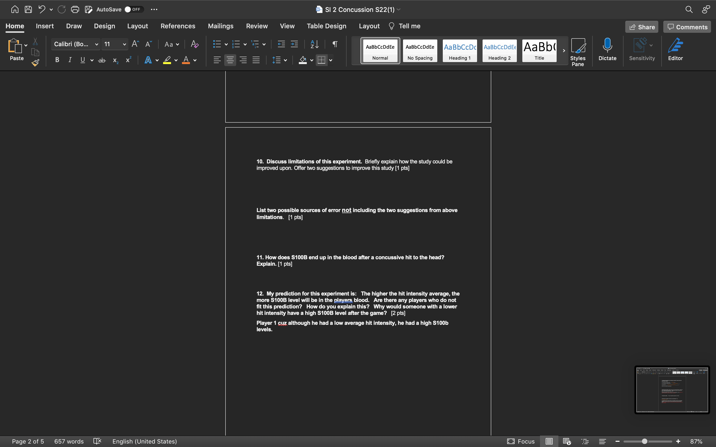 A A ? C E AutoSave OFF ... SI 2 Concussion S22(1)
